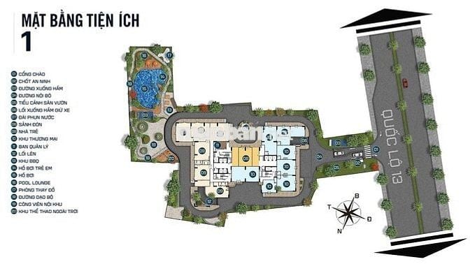 Căn hộ chung cư 2PN 43m2 Diamond Boulevard full nội thất, hàng CDT