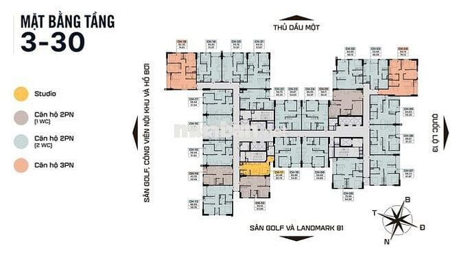 Căn hộ chung cư 2PN 43m2 Diamond Boulevard full nội thất, hàng CDT