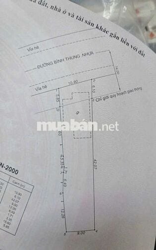 Đất mặt tiền đường Bình Thung phường Bình An Tp Dĩ An