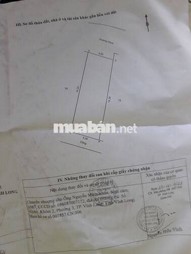 Bán đất nền khu dân cư 717 Phường 9, gần khu hành chính tỉnh Vĩnh Long