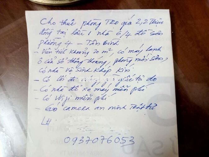 Cho thuê phòng trọ Q. Tân Bình giá 2,2tr