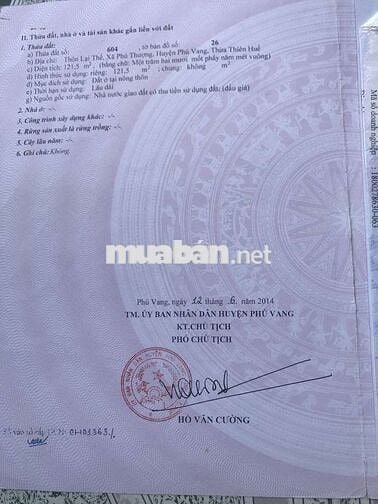 Bán đất Lại Thế xã Phú Thượng,cạn sân bóng,