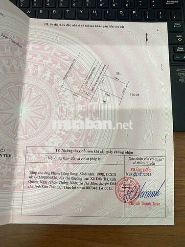 Cần bán nhà nguyên căn Thôn Thống Nhất