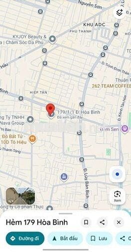 Cho thuê nhà Nguyên Căn hẻm xe Tải 179 Hòa Bình (Coop Mart)