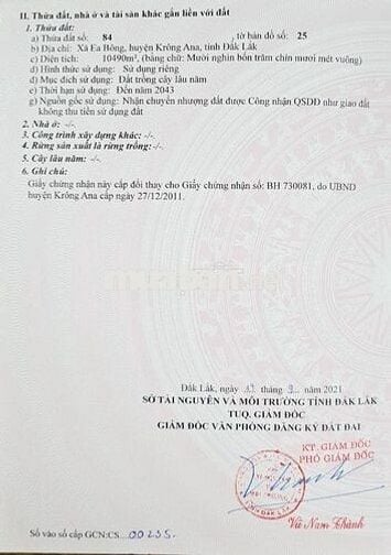 Chính chủ bán đất rẫy xã  Ea Bông  - Krong Ana _ Đăk Lăk