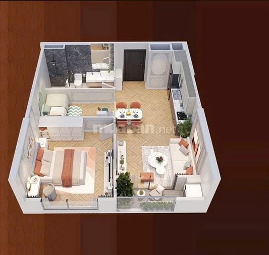 Giá rẻ, vào tiền 1/2 sở hữu căn hộ 48.4m có 2N1W.