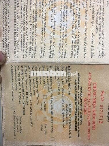 Toyota Innova 2013 mt j - 123456 km