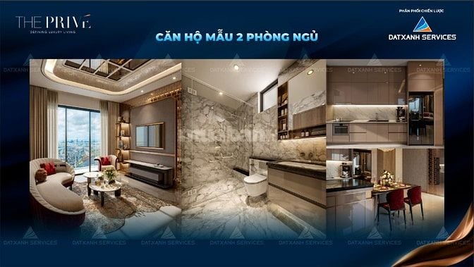 Căn hộ cao cấp 2 phòng ngủ THE PRIVE Tháp 10 suất ngoại giao view tầng