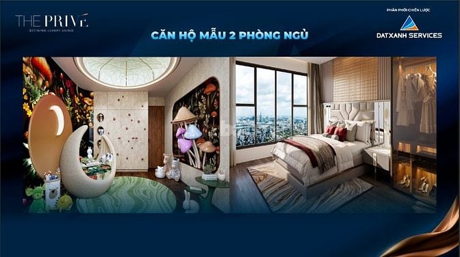 Căn hộ cao cấp 2 phòng ngủ THE PRIVE Tháp 10 suất ngoại giao view tầng