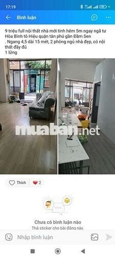 Nhà cho thuê mới ken chưa ai ở full noi thất