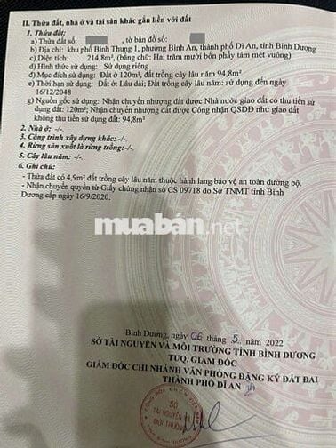 Đất gần  chợ ,phường Bình An Tp Dĩ An