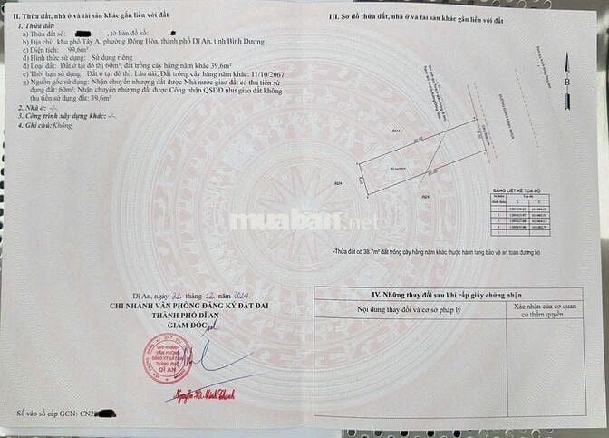 Đất mặt tiền kinh doanh gần BigC Go phường Đông Hòa Tp Dĩ An