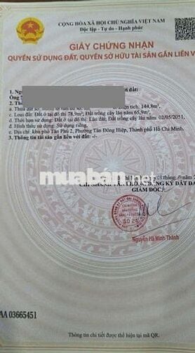 Đất gần chợ Tân Bình phường Tân Bình Tp Dĩ An