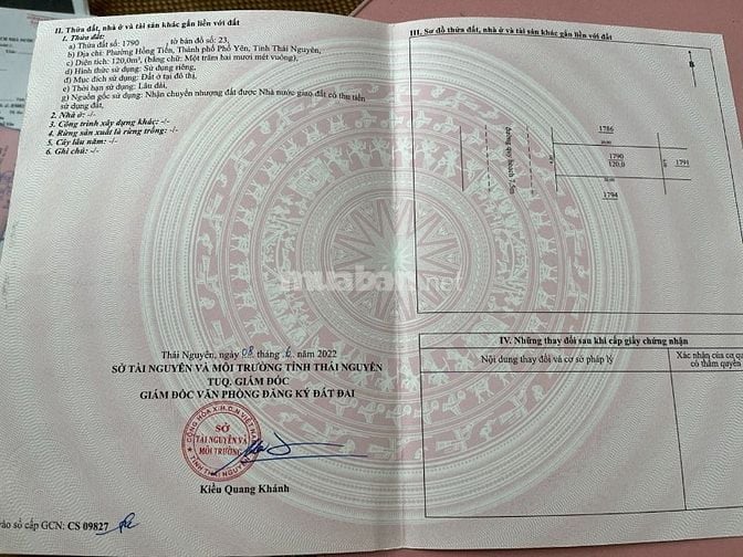 Chính chủ bán đất đấu giá Hồng Tiến _ Phổ Yên_120m2