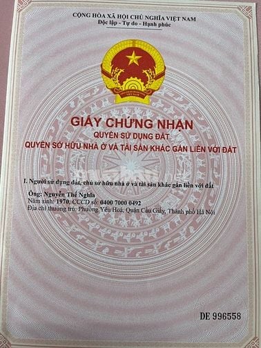 Chính chủ bán đất đấu giá Hồng Tiến _ Phổ Yên_120m2