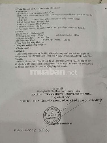 MTNB Đường Lê Văn Quới Bình Tân, 7,8 tỷ, 67m2