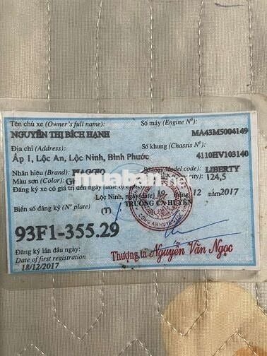 Piaggio Liberty 124.5cc màu Ghi, đăng ký 2017