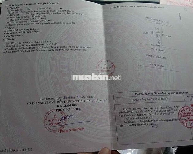 BÁN ĐẤT PHƯỜNG VĨNH TÂN - TP HỒ CHÍ MINH  - CHỈ 1Ty3xx