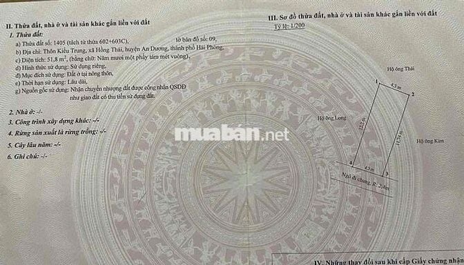 Đất 51,8m2 ngang 4,3m HXH Kiều Trung, Hồng Thái 1,14 tỷ