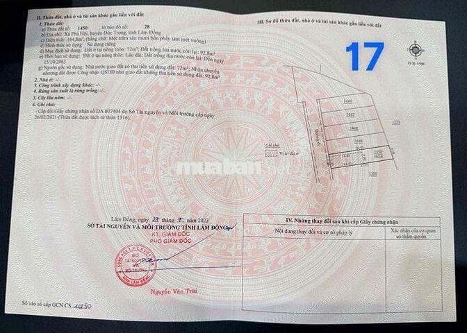 Bán lô đất tại xã Đức Trọng, sẵn sổ, giá chỉ 980 triệu