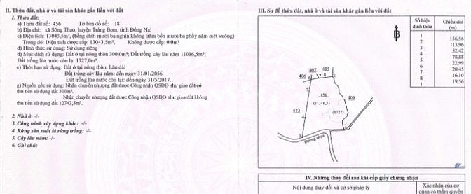 CẦN BÁN ĐẤT TẠI XÃ SÔNG THAO – TRẢNG BOM – ĐỒNG NAI