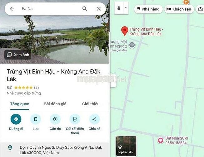 Đất sổ đỏ 400m2 (thổ cư 60m2), là vườn tiêu cũ, Krong Anna