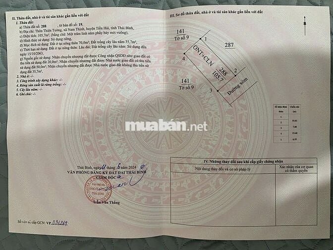 Chính chủ bán 3 lô đất đẹp nhất dự án – Tiền Hải, Thái Bình