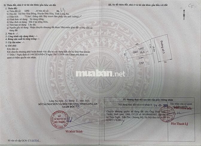 ĐẤT SỔ ĐỎ 75M2 CẦN BÁN GẤP ĐƯỜNG TỈNH LỘ 10 ĐỨC HÒA ĐÔNG, ĐỨC HÒA