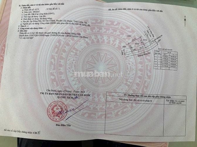 ĐẤT THỔ CƯ 300M2 / 1 TỶ 250 TRIỆU - ĐƯỜNG ÔTÔ TỚI ĐẤT