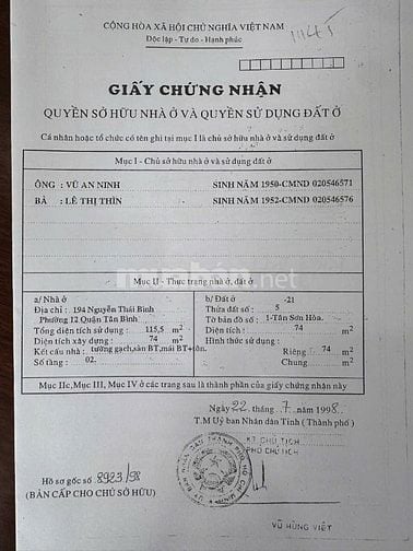 Bán nhà góc 3 mặt tiền Nguyễn Thái Bình, Phường 12, Tân Bình