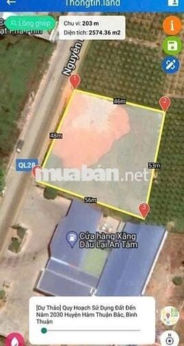 Cần bán đất 2.790m² chính chủ mặt tiền QL28, sát cây xăng Lại An Viên