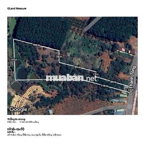 1ha2 đất có 12m mặt đường lê thánh tông phường bắc gia nghĩa giá 4t2