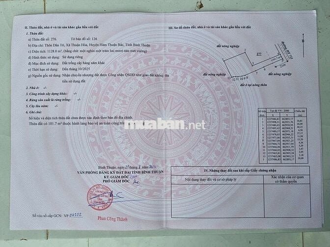 Chính chủ cần bán 2000m2 mặt tiền DT711 có sẵn 500m2 thổ cư