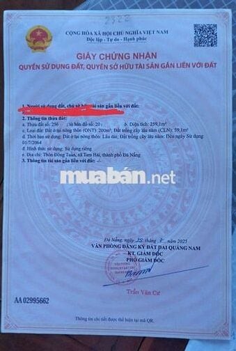 Bán đất thổ cư tam hải sát biển