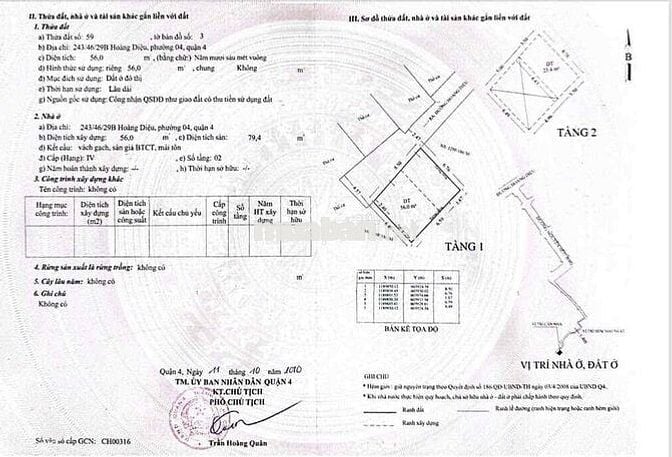 Hẻm thoáng Quận 4, sát trung tâm – Nhà ngang 8.5m, có sân – Sổ hồng, c