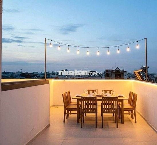 BÁN NHÀ ĐỐI DIỆN EMART PHAN VĂN TRỊ, 44m, 6 TẦNG, 5 PN, SÂN THƯỢNG