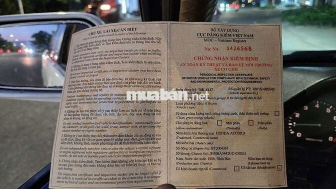 Honda Accord cửa nóc, đèn mắt chớp 1986