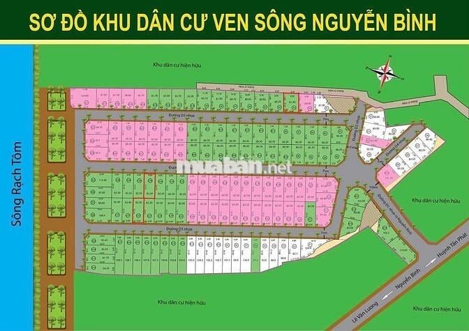 84m2 thổ cư trục chính KDC Ven Sông Nguyễn Bình - 3,45 tỷ ngang 6m