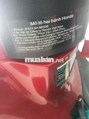 Honda SH Mode 125 2016 Đỏ