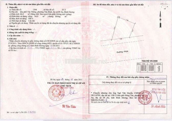 Đất Biconsi phường Tân Bình Tp Dĩ An