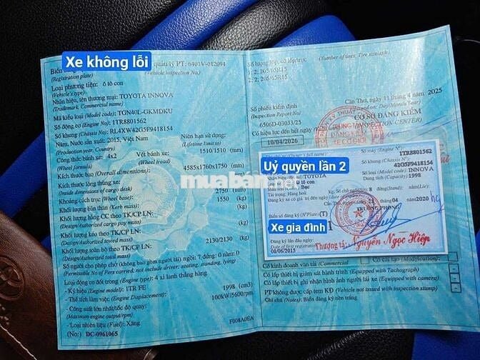 Toyota Innova 2015 Bạc