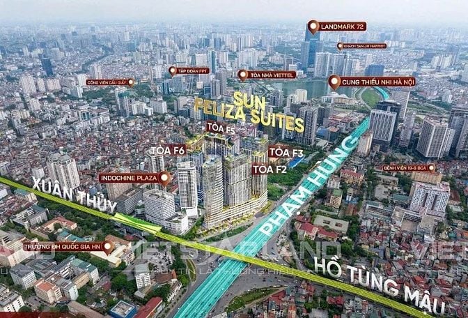 Bán căn 2 ngủ cao cấp 70m2 dự án Sun feliza Xuân Thuỷ Cầu Giấy