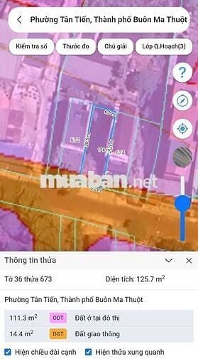 Đất Mặt Tiền Lương Thế Vinh Bmt Đăk Lăk 6,15x20m