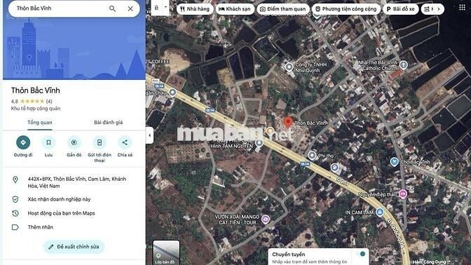 Đất sổ đỏ 1643,2m2 Cam Hải Tây, Cam Lâm, Khánh Hoà giá cực tốt 4.5 tỷ