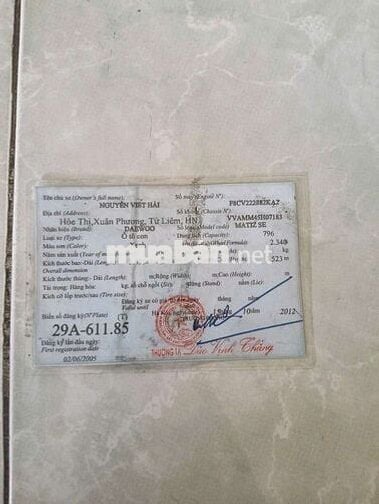 Daewoo Matiz 2005 Xăng Số sàn