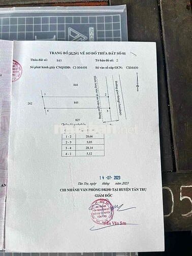 ĐẤT CHÍNH CHỦ cách QL1A 2km 125m2 785tr