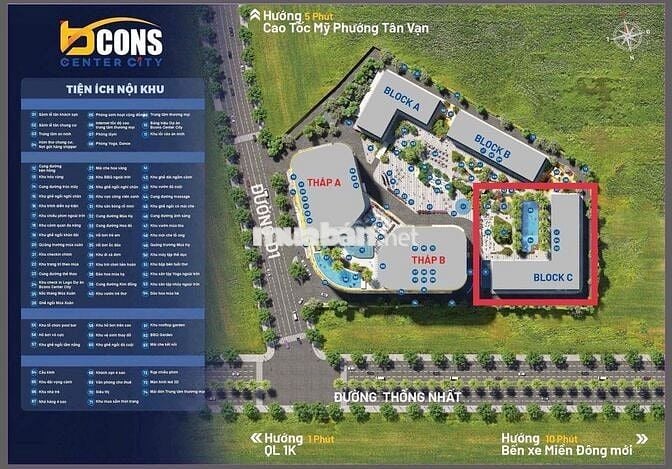 Hot Hit dự án mới nhất Bcons Center City, 44m2 1PN 1WC, Giá 2,420 tỷ