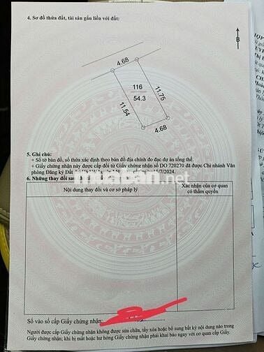 Chính chủ bán gấp đất thổ cư 55m2 Hà Nội xây nhà luôn,sẵn cống thoát