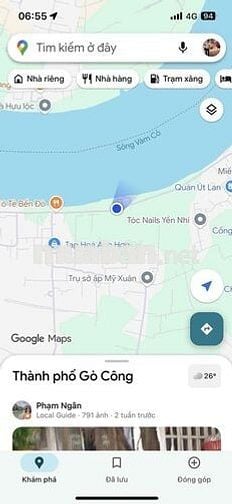 cần bán mặt tiền đê bao xông vàm cỏ, đối diện bên sông là cần đước