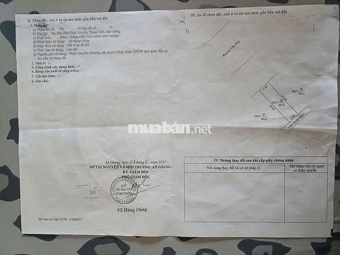 Bán nền Chợ TT Phú Hòa, mặt tiền đường Trần Phú (943)